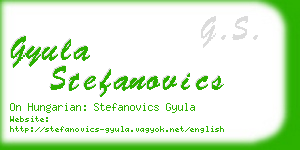 gyula stefanovics business card